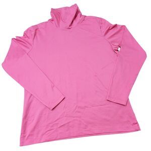 Womens‎ A'nue Ligne Pink Long Sleeve Turtleneck Top Blouse Large Tencel Lycra